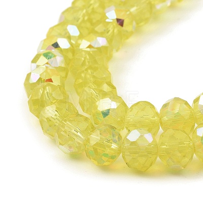 Baking Painted Transparent Glass Beads Strands DGLA-A034-J8mm-B05-1