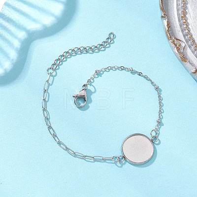 304 Stainless Steel Paperclip Chain Satellite Chain Bracelet Making BJEW-JB13073-02-1