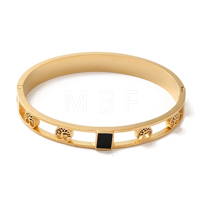 Vacuum Plating 304 Stainless Steel Bangles for Women BJEW-F474-36G-1