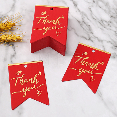 100Pcs Hot Stamping Thank You Paper Gift Tags CDIS-A007-01B-1