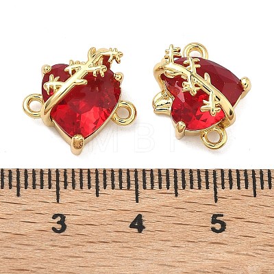 Brass Pave Clear Cubic Zirconia Connector Pendants KK-F933-09B-G-1