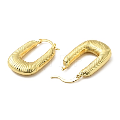 Brass Rectangle Hoop Earrings for Women EJEW-A079-08G-1