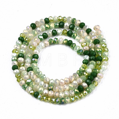 Electroplate Mixed Color Glass Beads Strands GLAA-T006-07-B02-1