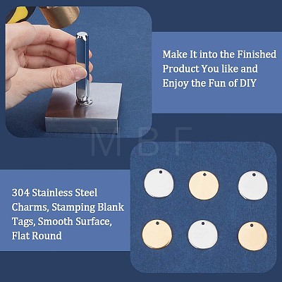 60Pcs 2 Colors Stainless Steel Pendants STAS-CY0001-11-1