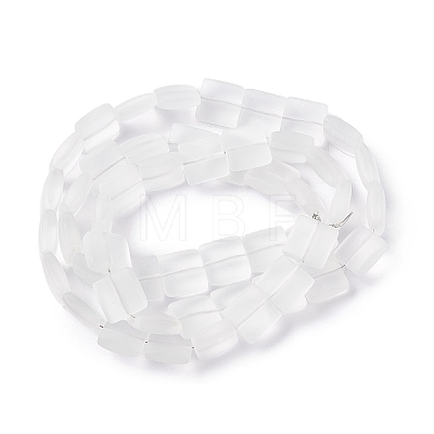 Transparent Frosted Glass Beads Strands FGLA-S001-01G-1
