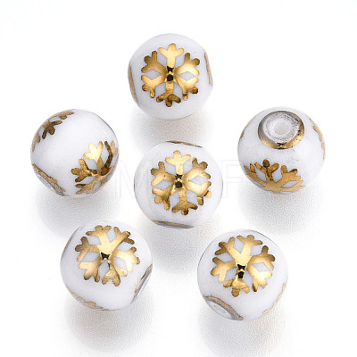 Christmas Opaque Glass Beads LS-EGLA-R113-01C-1
