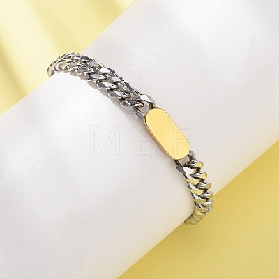 667 Stainless Steel Oval Link Bracelets BJEW-F529-11GP-1