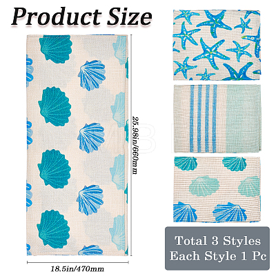 3Pcs 3 Styles Rectangle Linen Cleaning Cloth FIND-GF0007-75-1