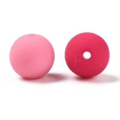 Rubberized Style Imitated Silicone Acrylic Beads MACR-T048-01B-15-1