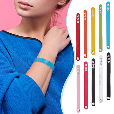 20Pcs 10 Colors 16MM Adjustable Imitation Leather Cord Bracelets BJEW-ME0001-21-1
