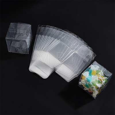  30Pcs Square Transparent Plastic PVC Box Gift Packaging CON-NB0002-17-1