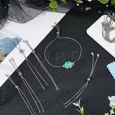 12Pcs Rack Plating Adjustable Brass Slider Bracelet Making KK-DC0004-37P-1
