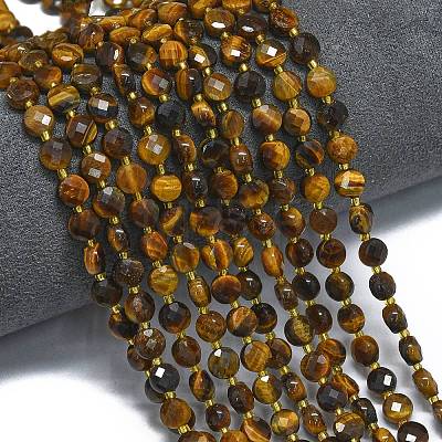 Natural Yellow Tiger Eye Beads Strands G-K389-B51-01-1