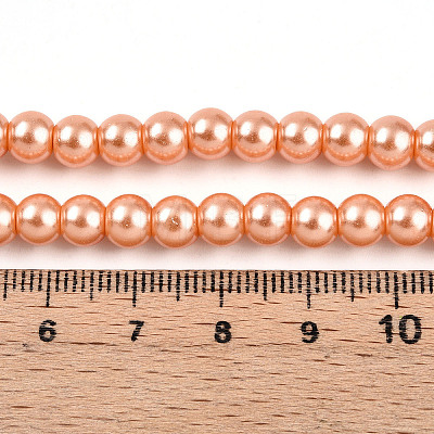 Baking Painted Pearlized Glass Pearl Round Bead Strands HY-Q003-6mm-36-A-1