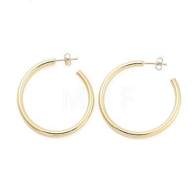 Rack Plating C-Shaped Brass Stud Earrings EJEW-G409-03G-1