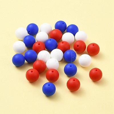 30Pcs 3 Colors Silicone Beads Round Rubber Bead 15MM Loose Spacer Beads for DIY Supplies Jewelry Keychain Making SIL-FS0001-01B-1