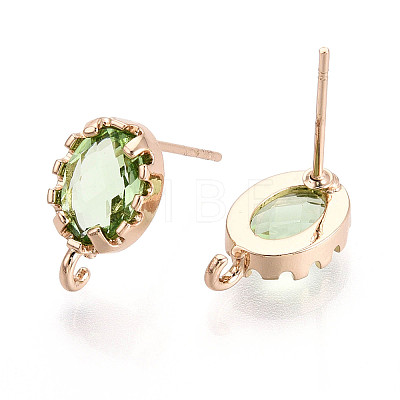 Brass Stud Earring Findings KK-S365-004E-1
