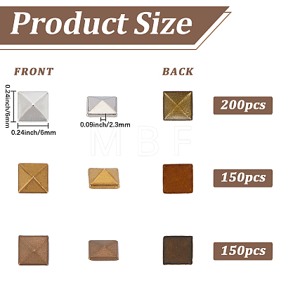 500Pcs 3 Colors Brass Hotfix Iron On Rivets KK-SP0002-60-1