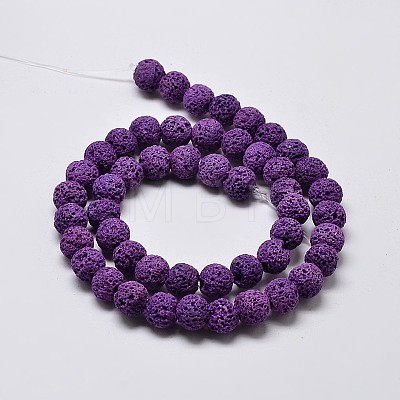 Natural Lava Rock Round Bead Strands X-G-I124-8mm-08-1