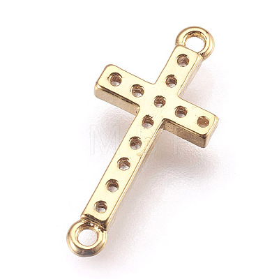 Brass Micro Pave Cubic Zirconia Links LS-ZIRC-E152-43G-RS-1