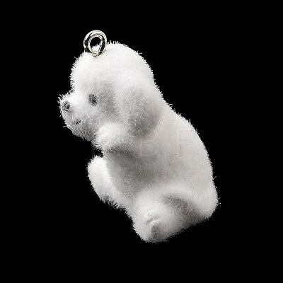 Flocking Opaque Resin Pendants RESI-G128-01S-1