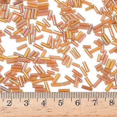 AB Color Plated Glass Bugle Beads SEED-R012-162C-1