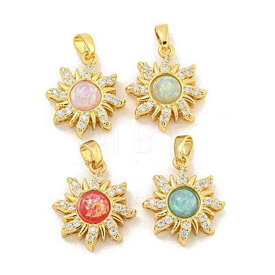 Rack Plating Brass Cubic Zirconia Pendants KK-H476-11G-1