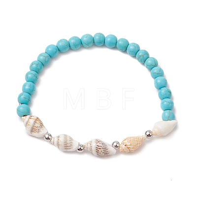 Synthetic Magnesite Beaded Stretch Bracelets for Women Men BJEW-TA00581-02-1