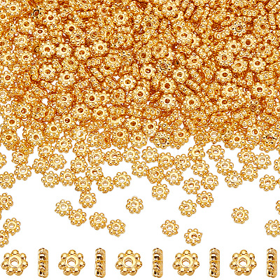 1000Pcs Alloy Daisy Spacer Beads FIND-SP0002-12A-G-1