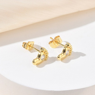 Brass & Crystal Rhinestone Stud Earrings for Women EJEW-G464-04G-03-1