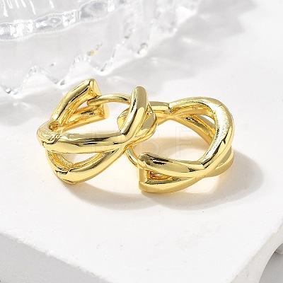 Rack Plating Brass Criss Cross Hoop Earrings for Women LS-EJEW-B014-15G-1