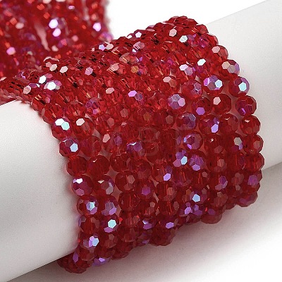 Electroplate Transparent Glass Beads Strands EGLA-A035-T4mm-L07-1