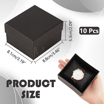 Rectangle Cardboard Jewelry Watch Storage Boxes CON-WH0092-54-1