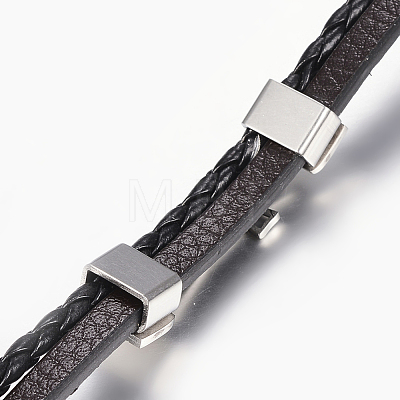 Leather Braided Cord Bracelets X-BJEW-E324-A05-1