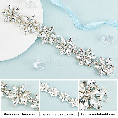 1Pc Shiny Flower Crystal Rhinestone Trim DIY-FG0003-37-1