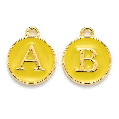 Initial Letter A~Z Alphabet Enamel Charms ENAM-Q437-09-1