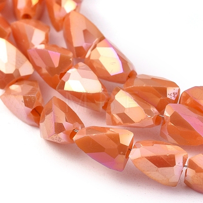 Electroplate Opaque Solid Color Glass Beads Strands EGLA-G035-B-FR01-1