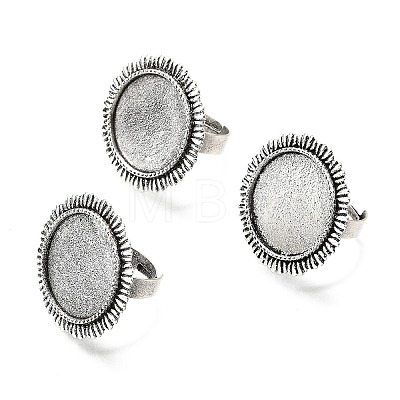 Vintage Adjustable Iron Finger Ring Components Alloy Cabochon Bezel Settings X-PALLOY-Q300-14AS-NR-1