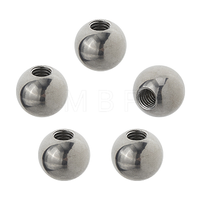 5Pcs 304 Stainless Steel Round Cord End Caps STAS-FH0002-40C-1
