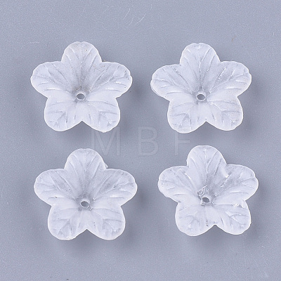 5-Petal Transparent Acrylic Bead Caps X-FACR-T001-02-1