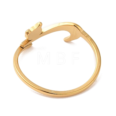 Ion Plating(IP) 304 Stainless Steel Cat Adjustable Ring for Women RJEW-M149-34G-1