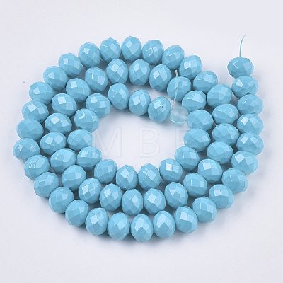 Opaque Spray Painted Glass Beads Strands X-DGLA-T001-005C-1