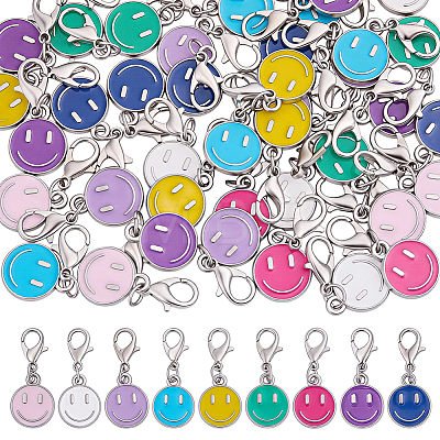 54Pcs Alloy Enamel Pendant Decorations HJEW-HY0001-25-1