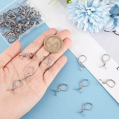 50Pcs 304 Stainless Steel Leverback Earring Findings with Pendant Bails STAS-BBC0001-52P-1