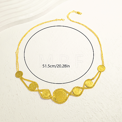 Vintage Embossed Coin Bib Necklaces for Daily HI9212-1
