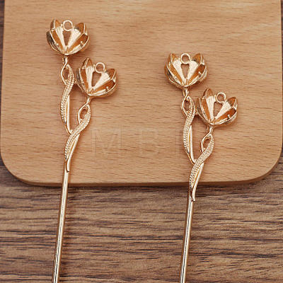 Alloy Hair Stick Findings FIND-WH0092-57KCG-1