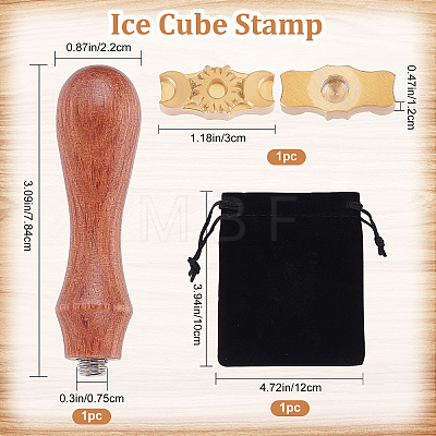 1Pc Golden Tone Brass Stamp Head DIY-CP0007-87G-1