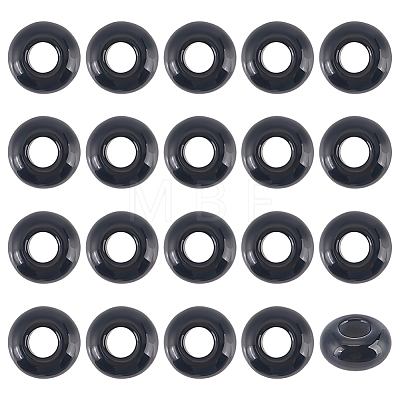 20Pcs Natural Black Onyx(Dyed & Heated) European Beads FIND-ME0003-87C-1