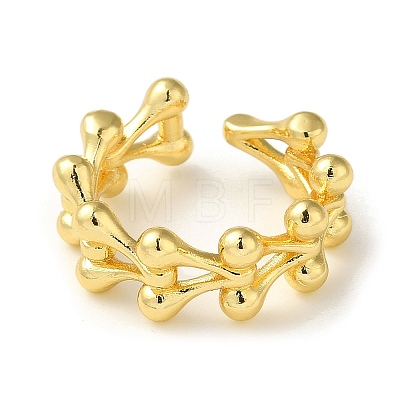 Rack Plating Brass Open Cuff Rings for Women RJEW-M162-31G-1
