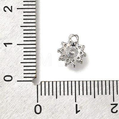 Rack Plating Brass Micro Pave Cubic Zirconia Charms KK-M014-04P-1